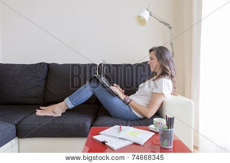 Woman Teleworking