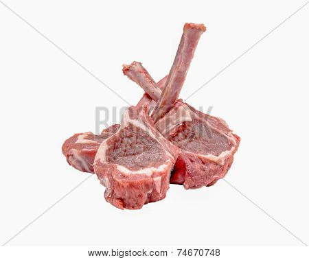 Raw lamb chops