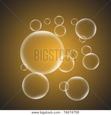 Abstract Background With Yellow Glossy Bubble