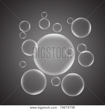 Abstract Background With Gray Glossy Bubble