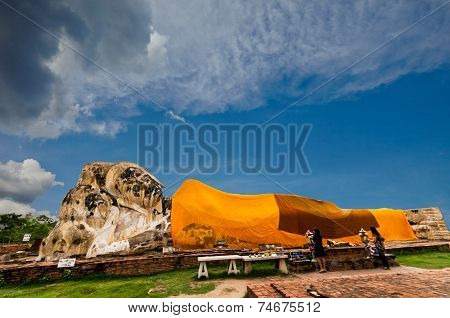 Buddha Panorama Statue Lying Ayuttaya