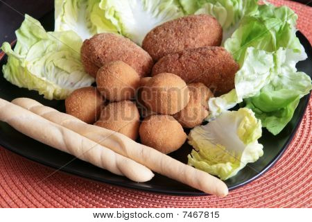 Смешанный плиты жареные закуски