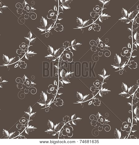 Vector retro floral pattern with flowers