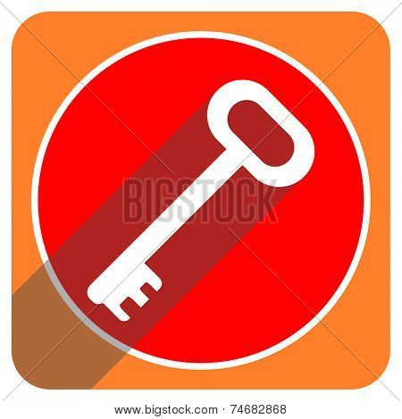 key red flat icon isolated 