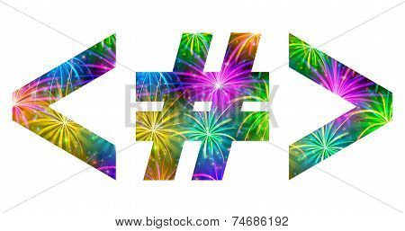 Set of signs, firework