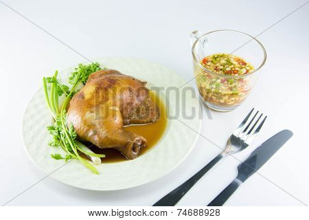 Boiled Chicken With Fish Sauce And Spring Onion