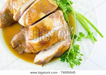 Boiled Chicken With Fish Sauce And Spring Onion