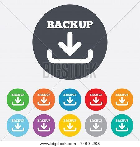 Backup date sign icon. Storage symbol.