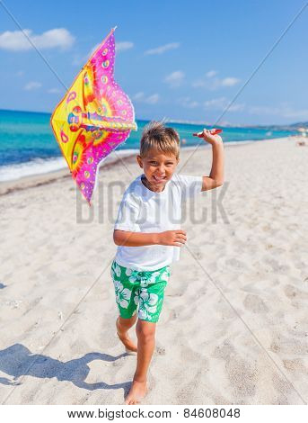Boy with kite.