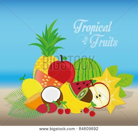 Fruits design, vector illustration.