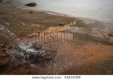 Thermal Springs On The Beach In Kato Illia, Evia, Greece