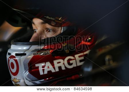 Daytona Beach, FL - Feb 20, 2015:  Kyle Larson (42) straps in to qualify for the Alert Today Florida 300 at Daytona International Speedway in Daytona Beach, FL.