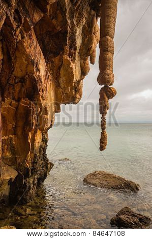 Rock Formations On The Beach  In Loutra Edipsou, Evia, Greece