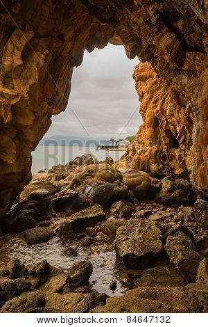 Rock Formations On The Beach  In Loutra Edipsou, Evia, Greece