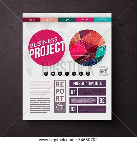 Business Project title page vector template