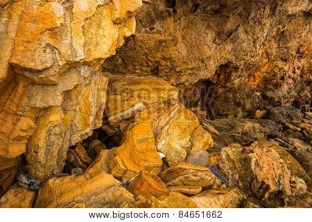 Rock Formations On The Beach  In Loutra Edipsou, Evia, Greece