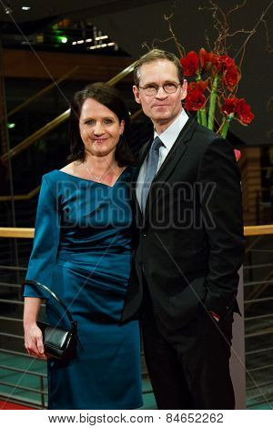 BERLIN, GERMANY - FEBRUARY 14: Claudia Mueller and Michael Mueller attend the Closing Ceremony of the 65th Berlinale International Film Festival on February 14, 2015 in Berlin, Germany.