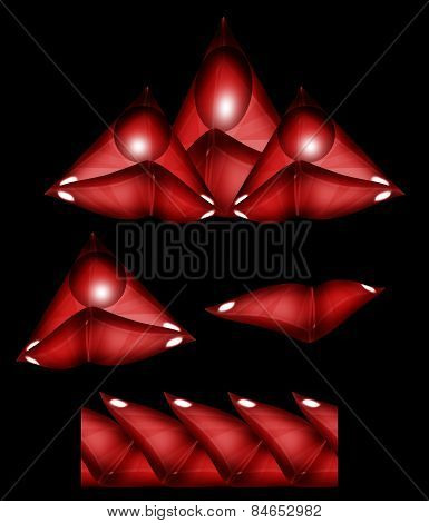 Design - Red Angular Elements And Border