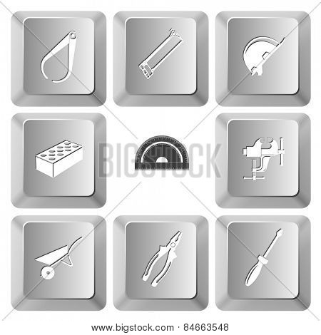 Industrial tools set. Vector set computer keys.