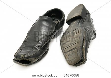 old shoe isolated on a white background