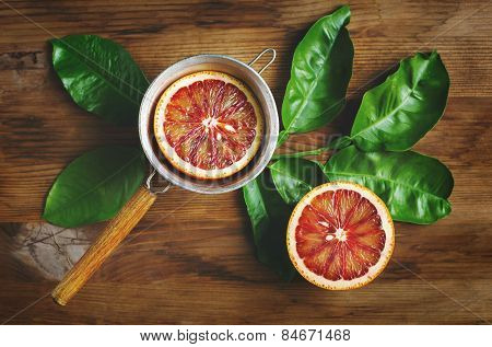 Blood Orange Fruit Half Close Up