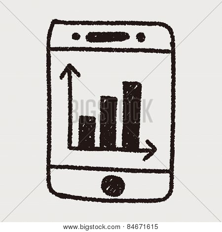 Bussiness Chart In Cell Phone Doodle Drawing