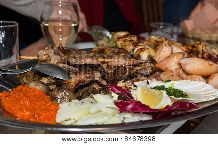 Plate Of Grilled Food