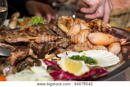 Plate Of Grilled Food