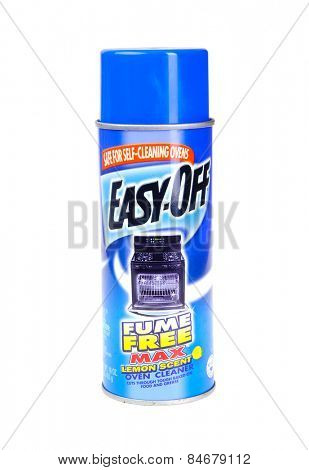 Hayward, CA - February 23, 2015 Spray can of Easy-Off Fume free, lemon scent, Oven cleaner -Illustrative Editorial