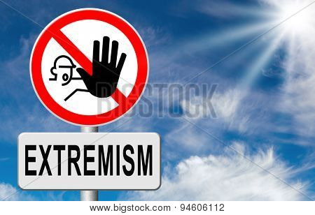 stop extremism political and religion extreme left and right jew catholic and muslim stop terrorism no discrimination