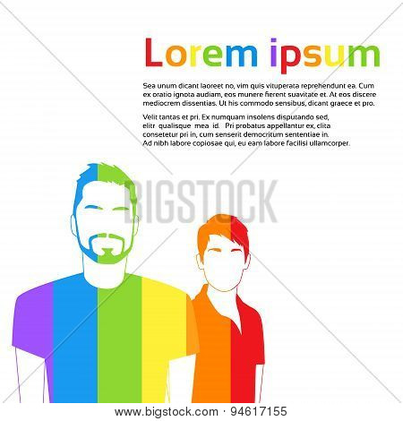 Same Sex Gay Man Marriage Relationships Colorful Silhouettes