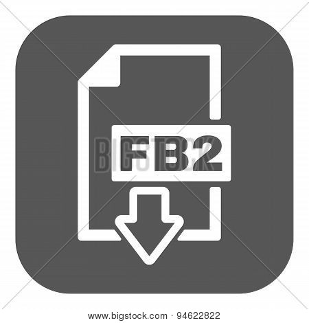 The Fb2 Icon. File Format Symbol. Flat