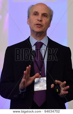 ST. PETERSBURG, RUSSIA - JUNE 22, 2015: Nobel Prize Laureate in chemistry Roger Kornberg during Saint Petersburg scientific forum 