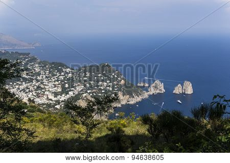 Panorama Of Capri Island From Monte Solaro, In Anacapri
