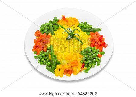 Boiled Rice With Vegetables