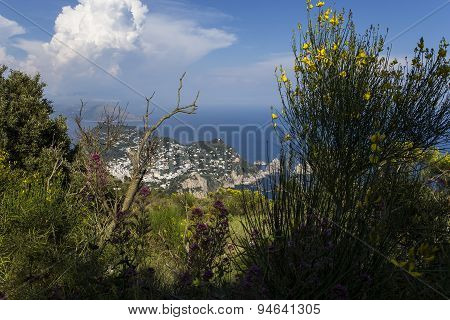 Panorama Of Capri Island From Monte Solaro, In Anacapri