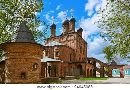 Cathedral on the historic street in Moscow Russia - Krutitskoe Compound