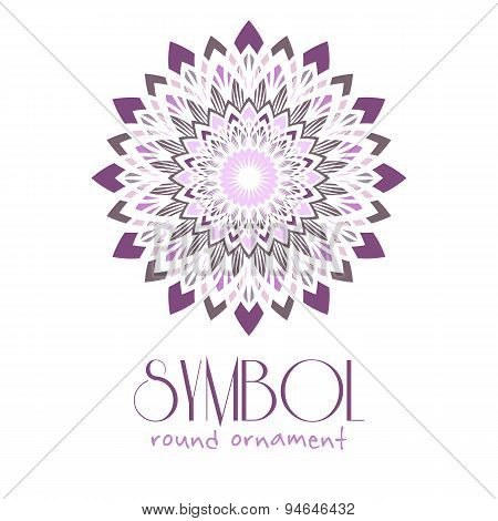 Ornamental logo template design. Vector circular symbol
