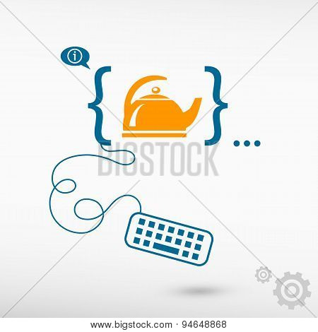Tea Maker And Flat Design Elements