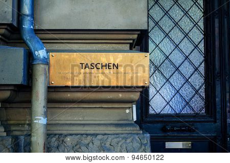 Taschen Book Publisher Headquarters Signage In Cologne