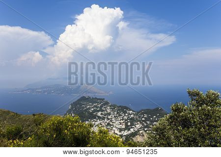 Panorama Of Capri Island From Monte Solaro, In Anacapri