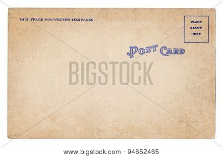 Blank Old Vintage Postcard Isolated