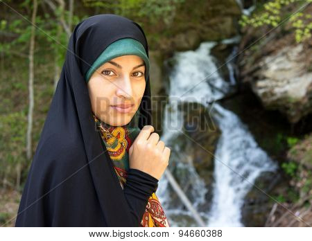 Beautiful Muslim woman with chador