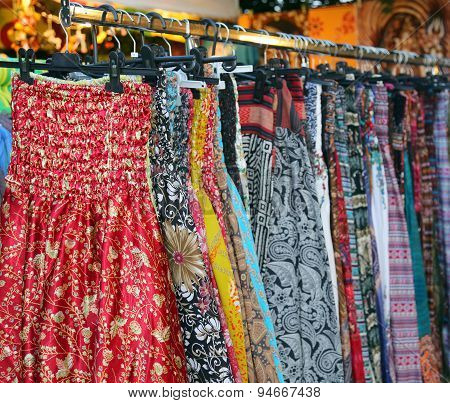 Used Clothes And Dresses For Women In Vintage Style For Sale At Flea Market