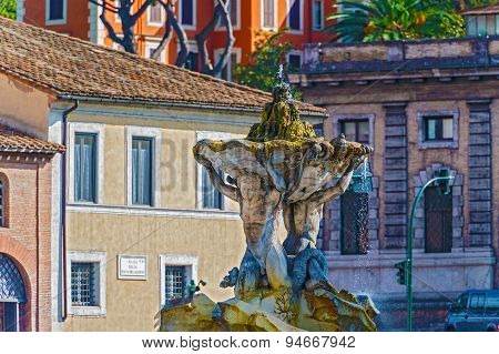 Fountain Of The Tritons In Rome, Italy