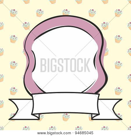Violet vector frame on sweet cake background