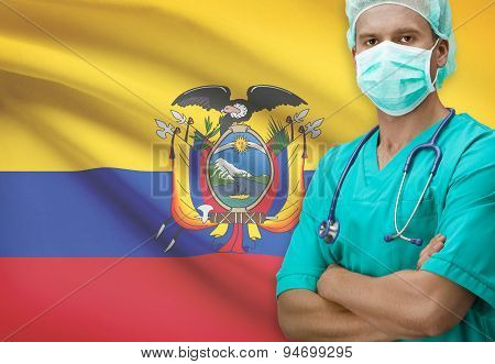 Surgeon With Flag On Background Series - Ecuador