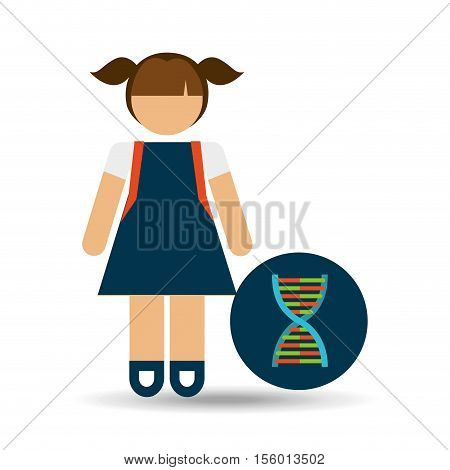 girl student laboratory dna icon vector illustration eps 10
