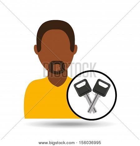 man icon keys car design vector illustration eps 10