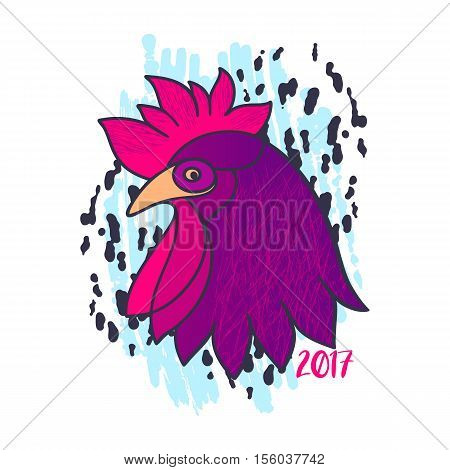 Rooster vector illustration. Bird character for logo badge card etc.
